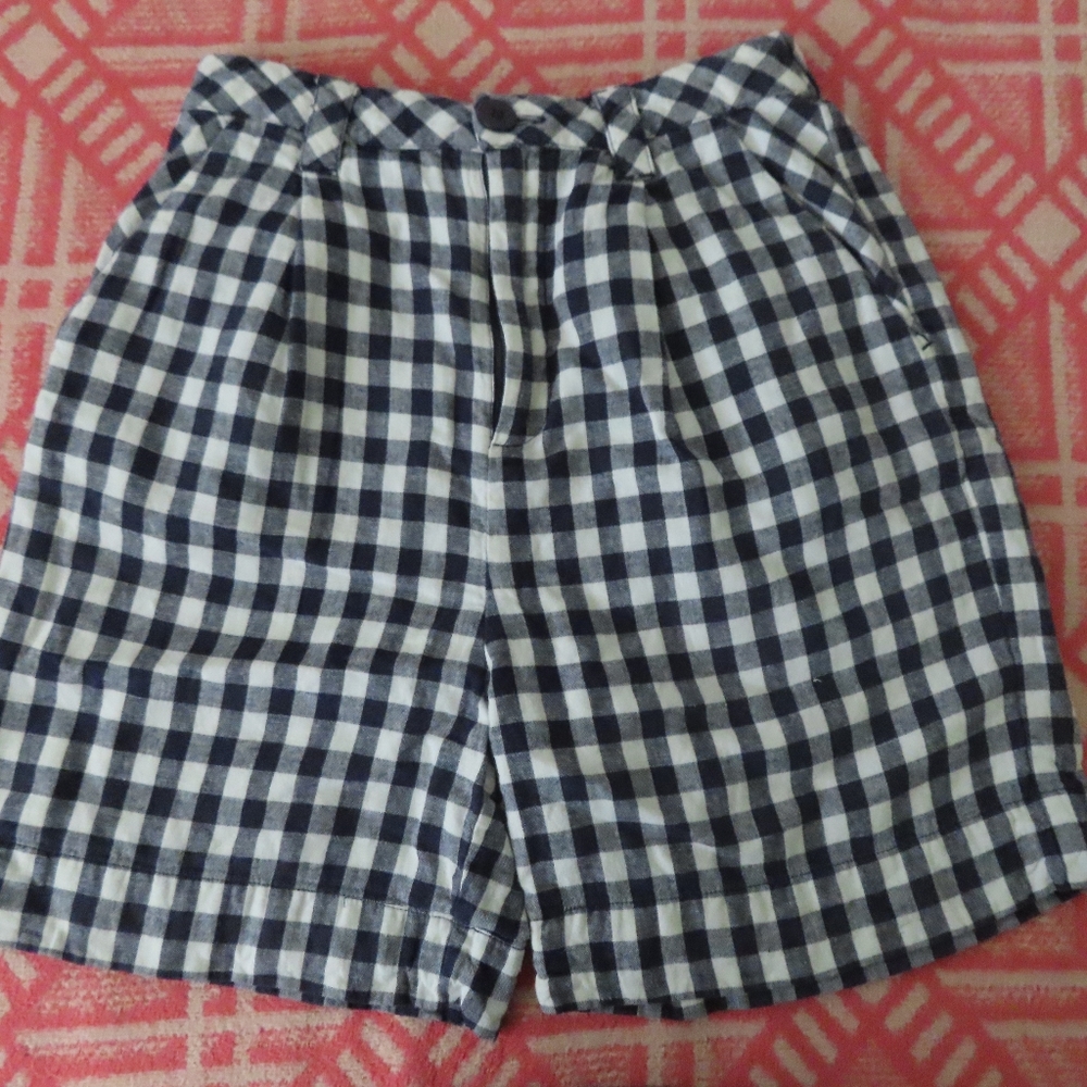 gorman gingham shorts sz 8 linen/cotton blend (24x6)